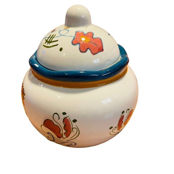 French Country Monte Carlo Las Vegas Hand Painted Sugar Bowl Souvenir - Picture 1 of 6